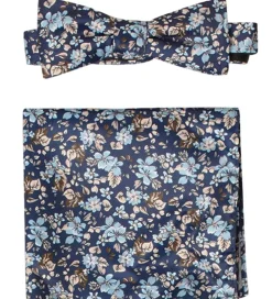 Grunt Butterfly m. Lommetørklæde - Our Flower - Navy Flower