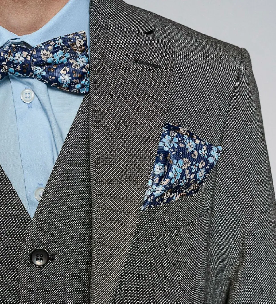 Grunt Butterfly m. Lommetørklæde - Our Flower - Navy Flower