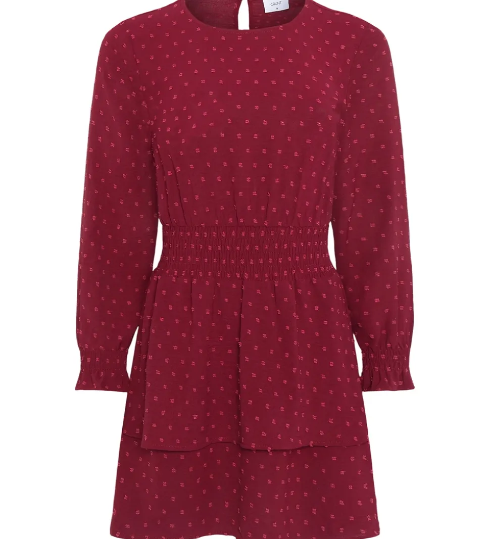 Grunt Kjole - GrSpelug - Dot - Dark Red