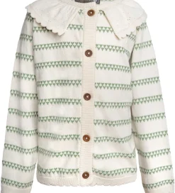 Hanevild Cardigan - Strik - Heart - Off White/Shale Green