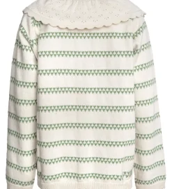 Hanevild Cardigan - Strik - Heart - Off White/Shale Green