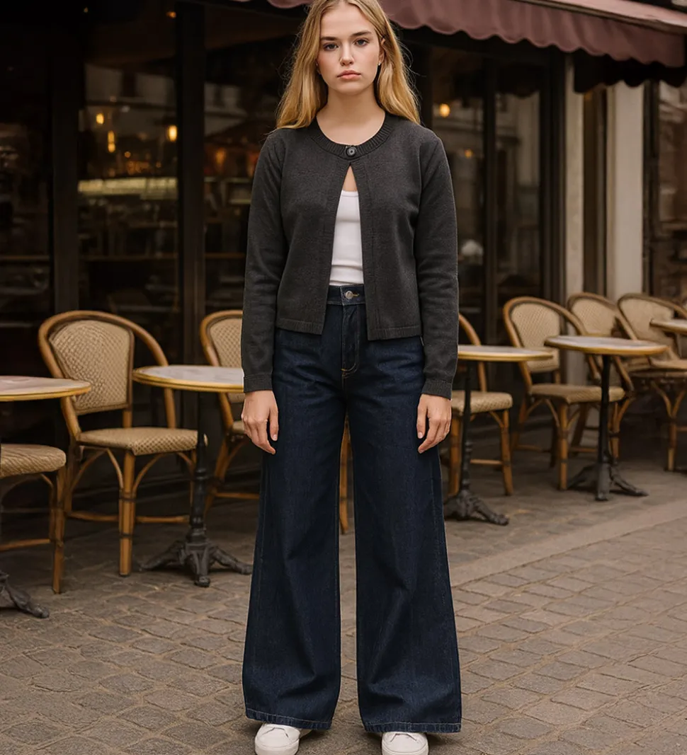 Hound Cardigan - Strik - HdLaura - Mørkegråmeleret