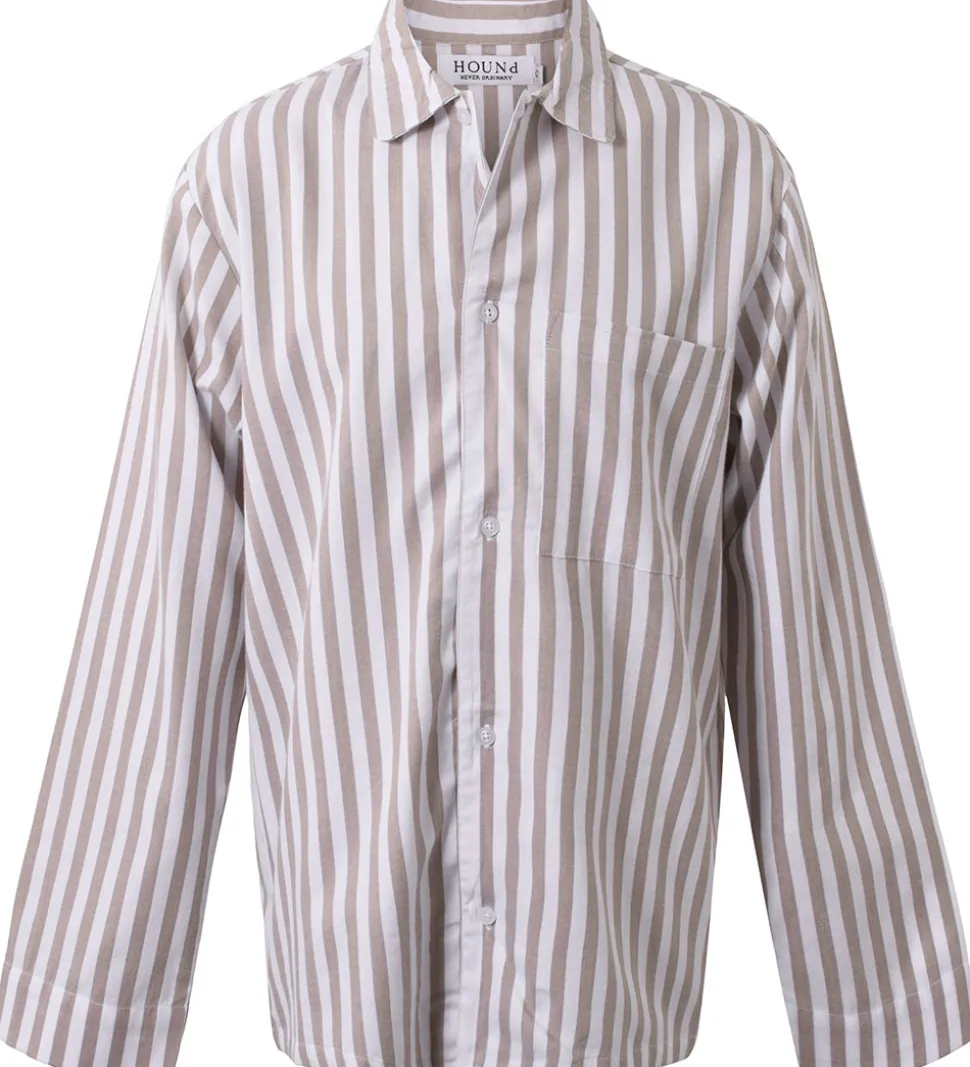 Hound Natskjorte - Grå/Hvidstribet