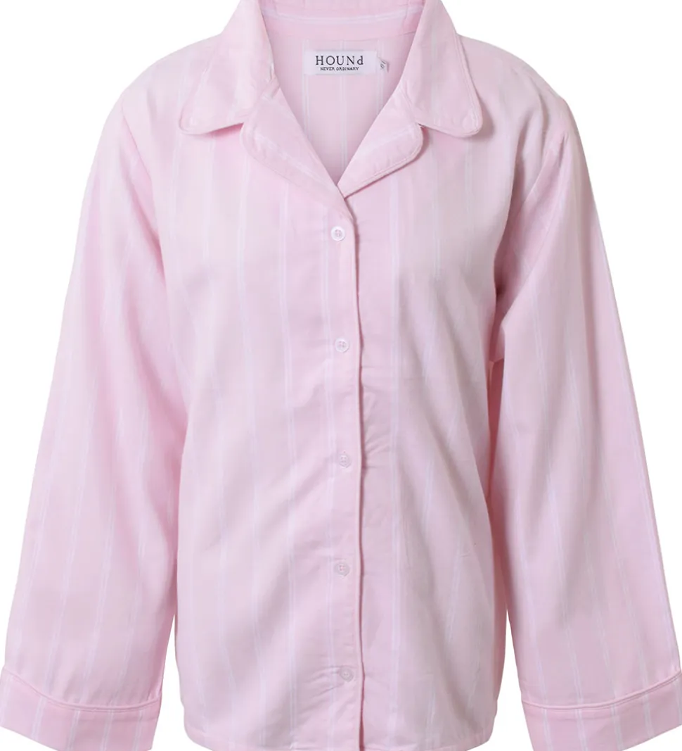 Hound Natskjorte - Rosa/Hvidstribet