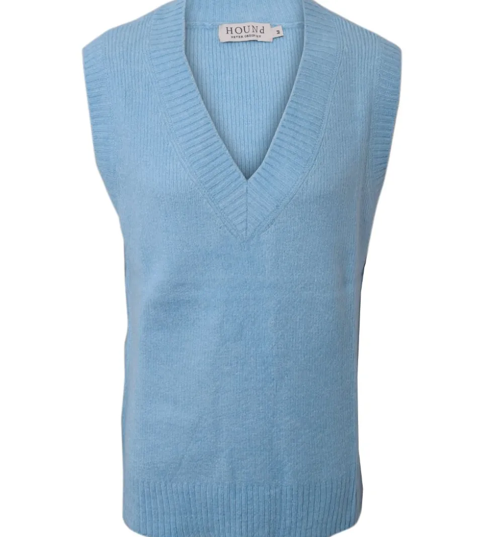 Hound Vest - Strik - Lyseblå