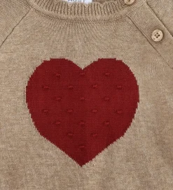 Hust and Claire Bluse - Strik - HCPusle - Biscuit m. Hjerte