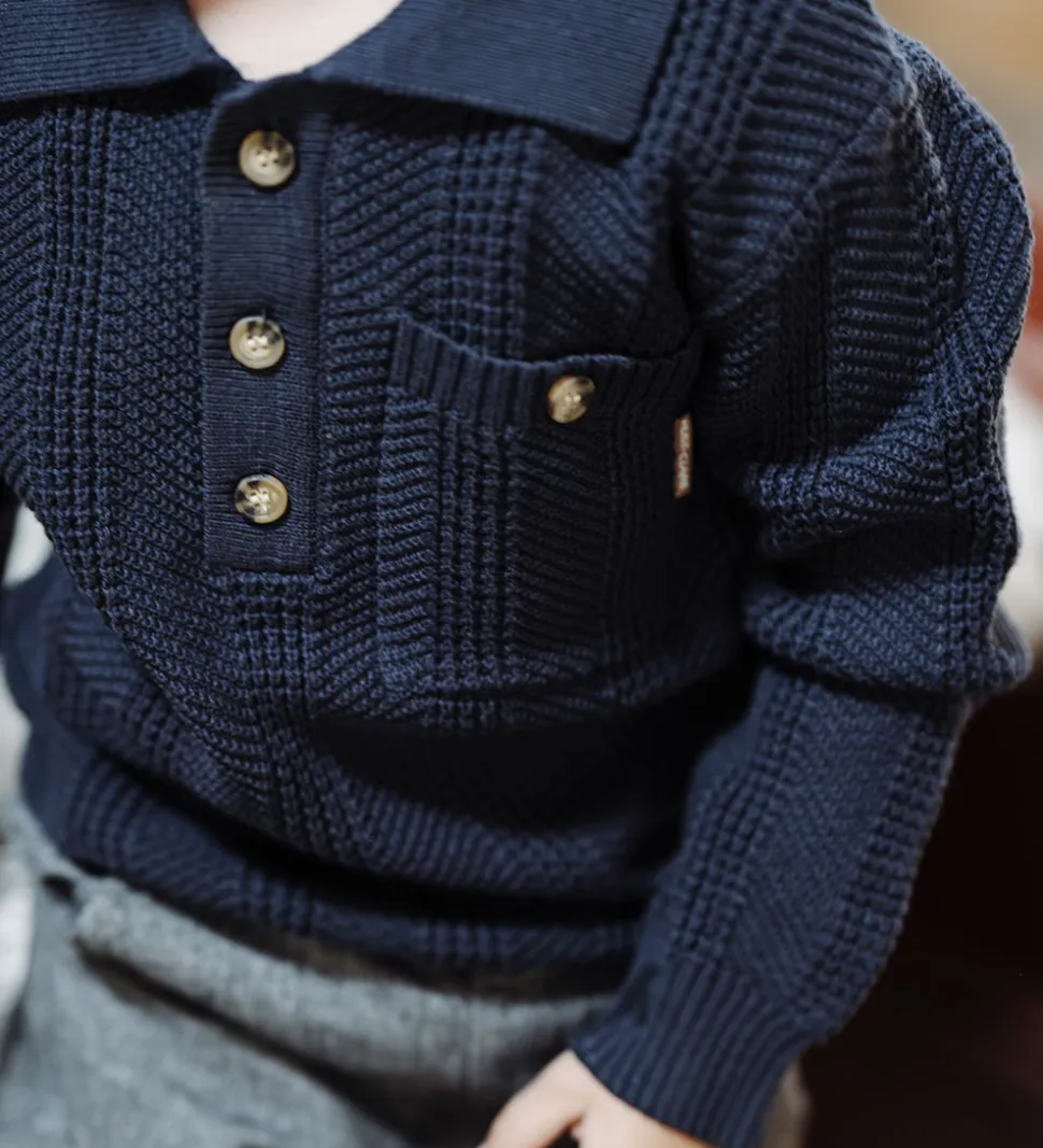 Hust and Claire Bluse - Strik - HCPelle Structure - More Navy