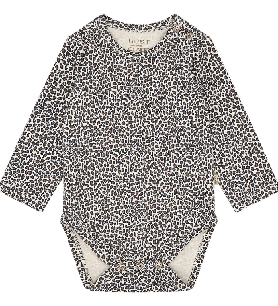 Hust and Claire Body l/æ - HCBri - Wheat Melange m. Leopardprint