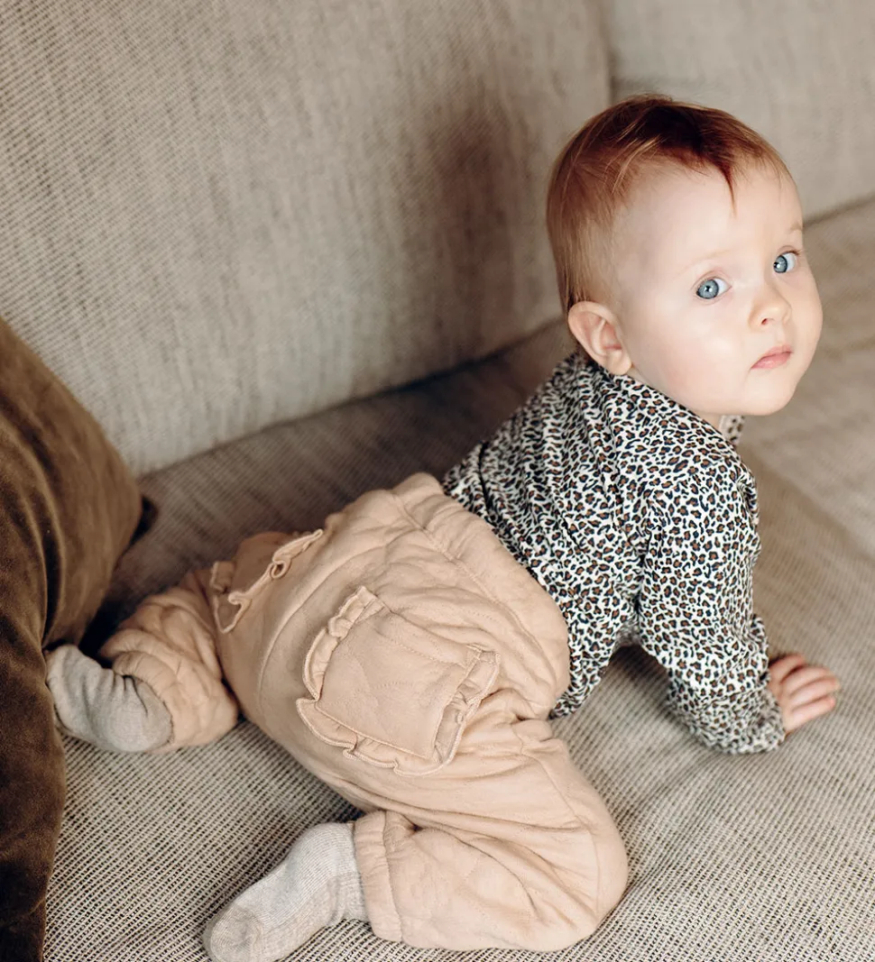 Hust and Claire Body l/æ - HCBri - Wheat Melange m. Leopardprint