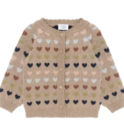 Hust and Claire Cardigan - HCCilja - Biscuit m. Hjerter
