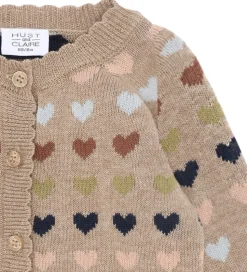 Hust and Claire Cardigan - HCCilja - Biscuit m. Hjerter