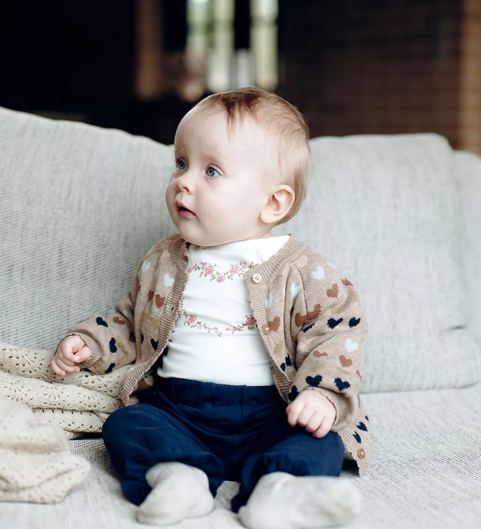 Hust and Claire Cardigan - HCCilja - Biscuit m. Hjerter