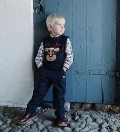 Hust and Claire Fløjlsbukser - HCGarry Ottoman - More Navy