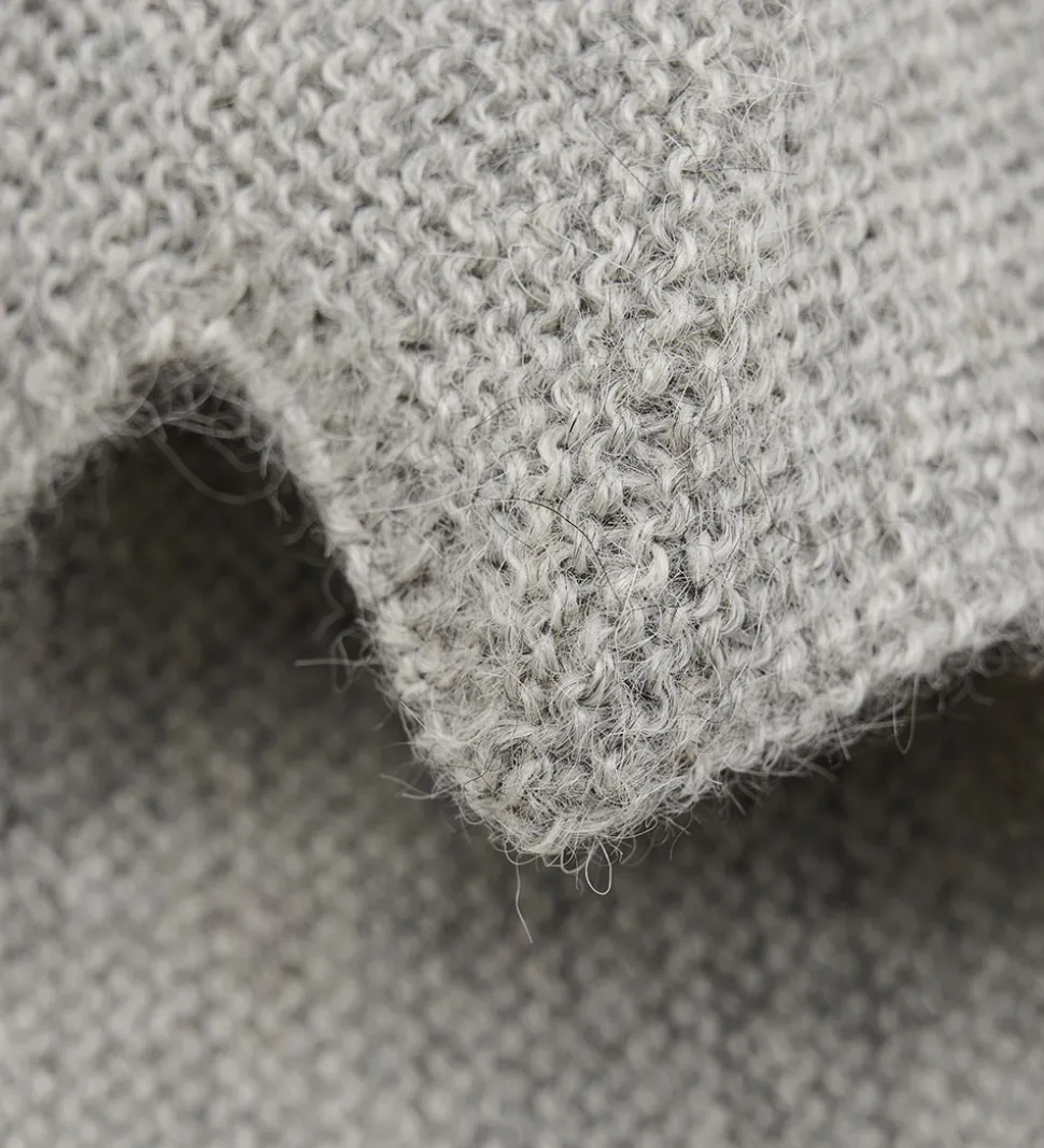 Huttelihut Babyhjelm m. Kvast - Alpakauld - Strik - Gråmeleret