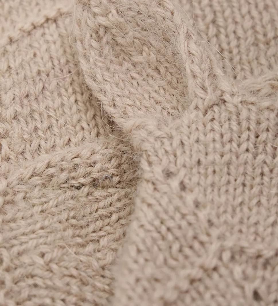 Huttelihut Babyhjelm m. Ører - Alpakauld - Strik - Mahogany Rose