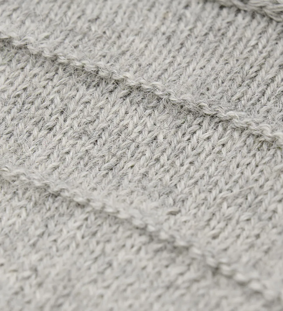 Huttelihut Babyhjelm m. Ører - Alpakauld - Strik - Gråmeleret