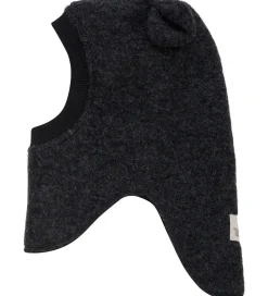 Huttelihut Elefanthue - Uld - 2-lags - Dark Grey Melange m. Ører