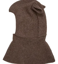 Huttelihut Elefanthue - Uld - 1-lags - Brown Melange m. Ører