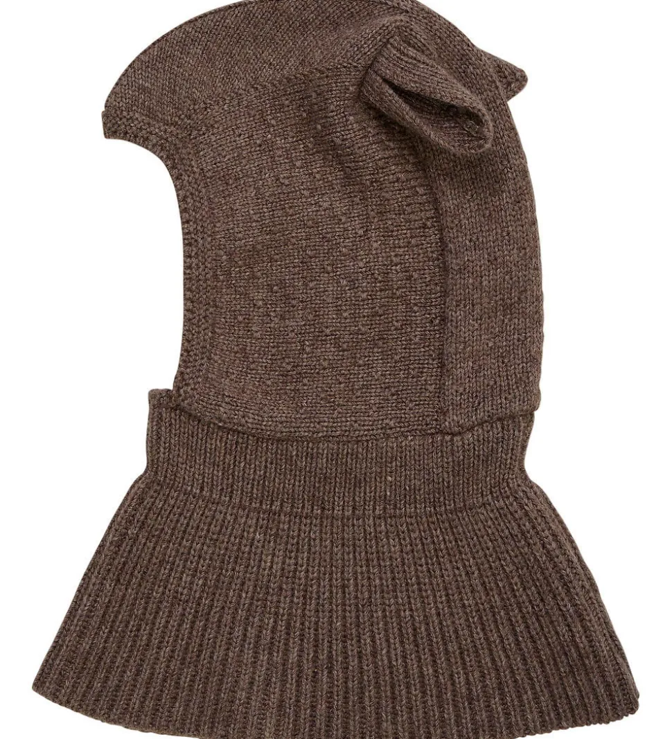 Huttelihut Elefanthue - Uld - 1-lags - Brown Melange m. Ører