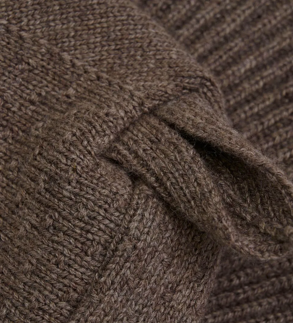 Huttelihut Elefanthue - Uld - 1-lags - Brown Melange m. Ører