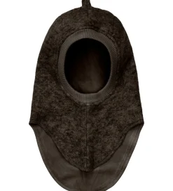 Huttelihut Elefanthue - Uldfleece - 2-lags - Dark Brown Melange