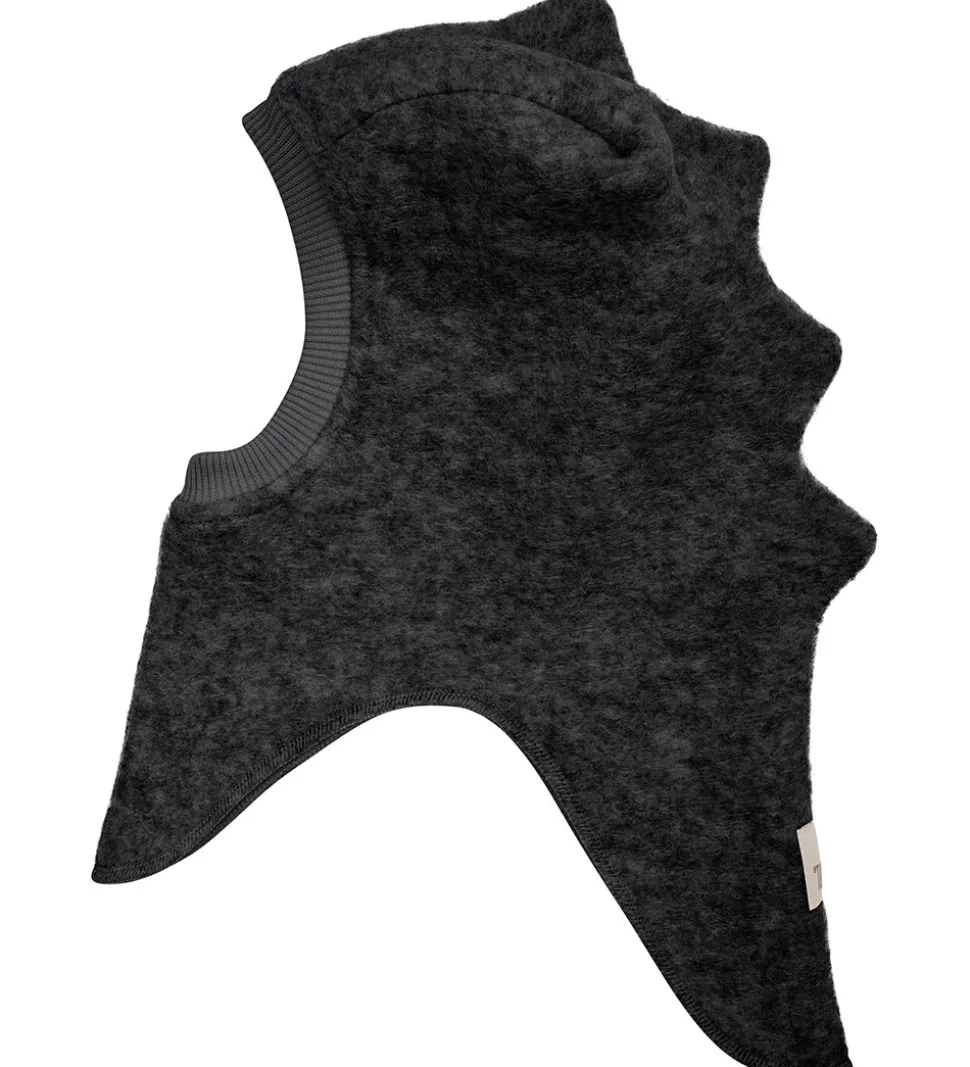 Huttelihut Elefanthue - Uld - 2-lags - Mørkegråmeleret