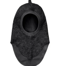 Huttelihut Elefanthue - Uld - 2-lags - Mørkegråmeleret