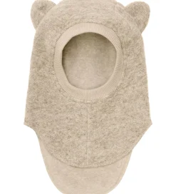 Huttelihut Elefanthue - Uld - 2-lags - Sand Melange m. Ører