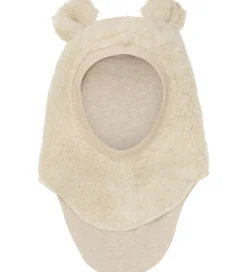 Huttelihut Elefanthue - Uld - Teddy - 2-lags - Cement m. Ører