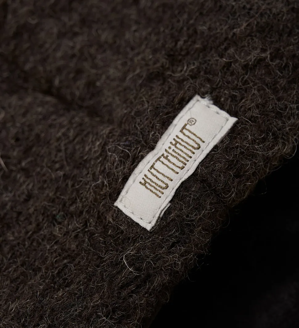 Huttelihut Hue - Uld - Dark Brown Melange m. Kvast