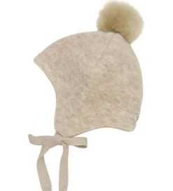 Huttelihut Hue - Uld - Sand Melange m. Kvast