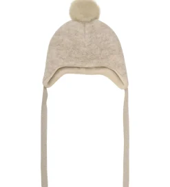 Huttelihut Hue - Uld - Sand Melange m. Kvast