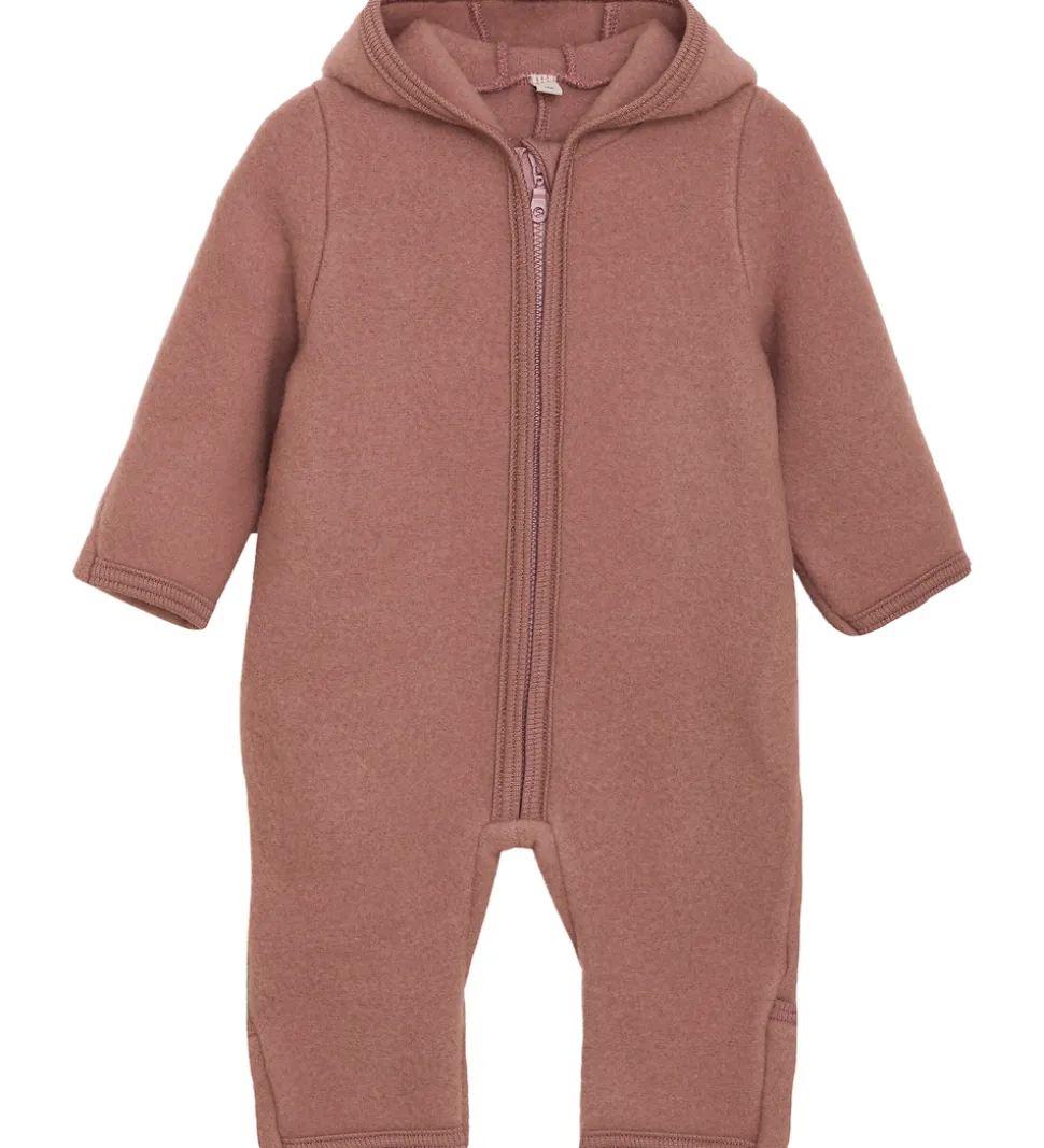 Huttelihut Køredragt - Uldfleece - Burlwood m. Ører