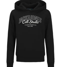 Jack & Jones Hættetrøje - JjMakoto - Black/Big Print