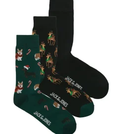 Jack & Jones Strømper - JacXmas - 3-pak - Scarab/Black