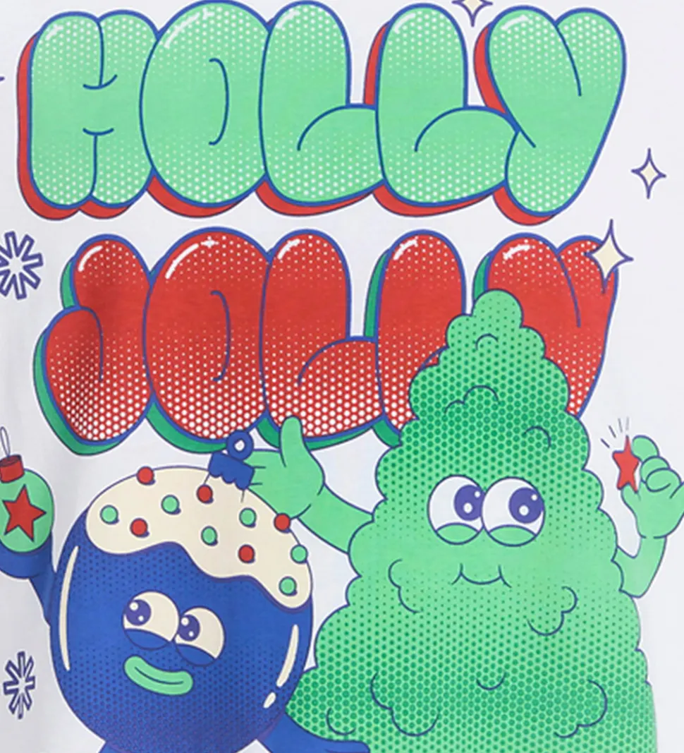 Jack & Jones T-shirt - JorHoliday Cartoon - Bright White/Holly