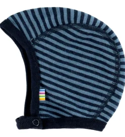Joha Babyhjelm - Uld - Blå m. Striber