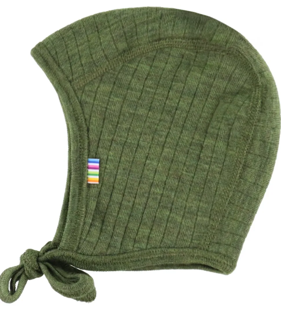 Joha Babyhjelm - Uld - Rib - 2-lags - Mørk Oliven
