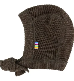 Joha Babyhjelm - Uld - Strik - Brun Meleret