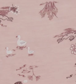 Joha Babyhjelm - Uld/Bambus - Lyserød m. Print