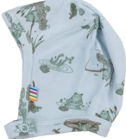 Joha Babyhjelm - Viskose/Bambus - Lyseblå m. Frøer