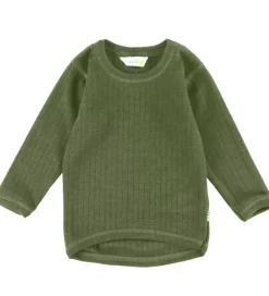 Joha Bluse - Uld - Rib - Mørk Oliven