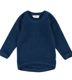 Joha Bluse - Uld - Rib - Mørk Turkis