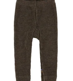 Joha Leggings - Strik - Uld - Brun Meleret