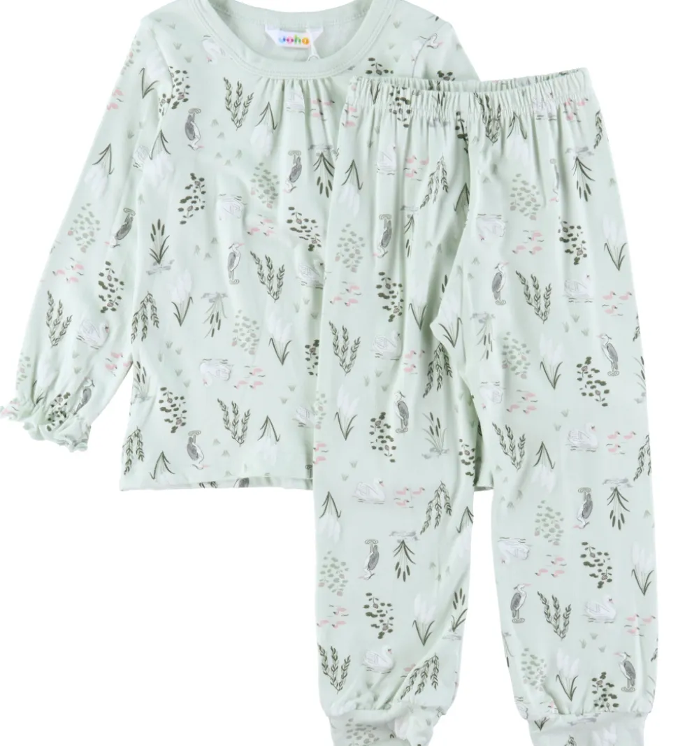 Joha Nattøj - Bambus - Mynte m. Svane