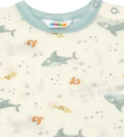 Joha Sommerdragt - Uld - Off White/Støvet Blå m. Fisk