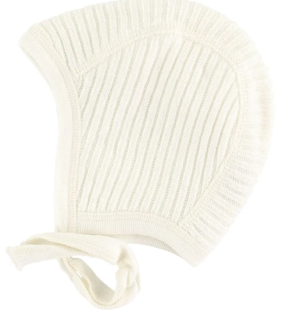 Joha Strik Babyhjelm - BabyUld - Råhvid