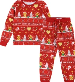 Jule-Sweaters Nattøj - 2-Delt - Christmas Cookie - Rød