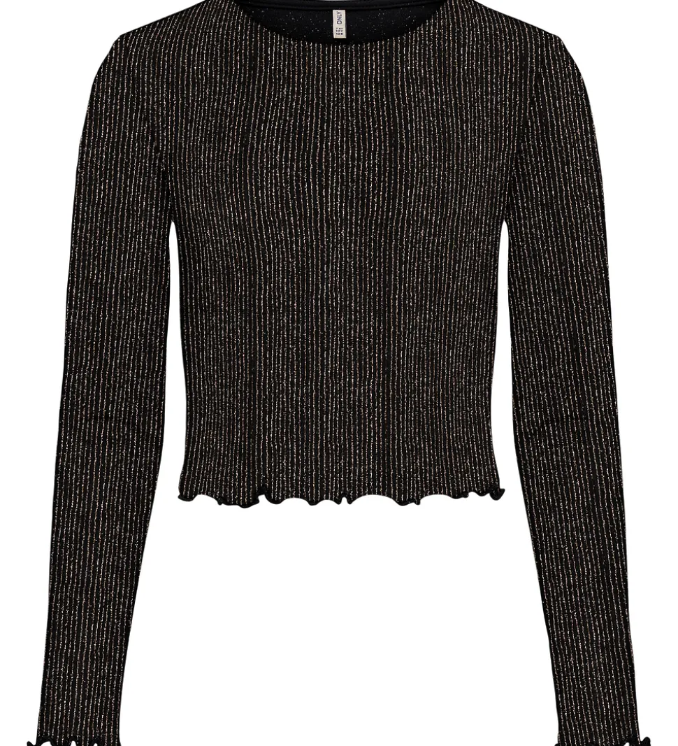 Kids Only Bluse - KogQueen - Black/Lurex Rose Gold/Stripe
