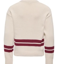 Kids Only Bluse - Strik - KogJanny - Birch/Badge/Cabernet